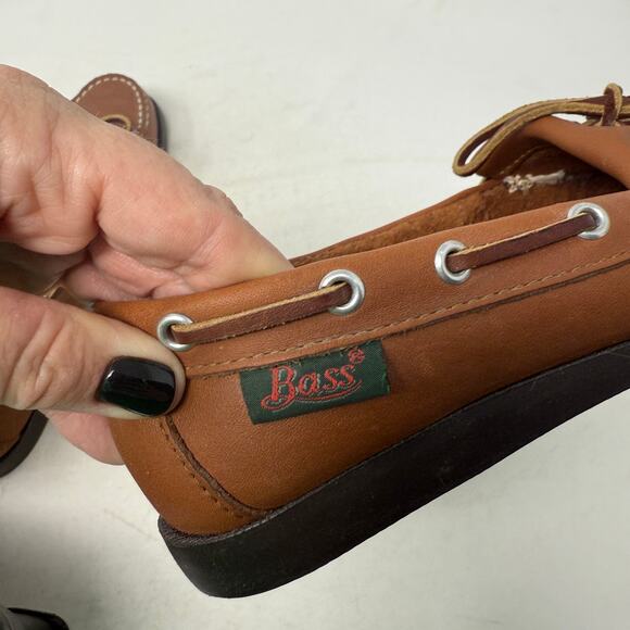 Vintage G.H. Bass & Co Fringe Moccasin Boat Shoes Brown Leather Size 7 - Picture 11 of 15
